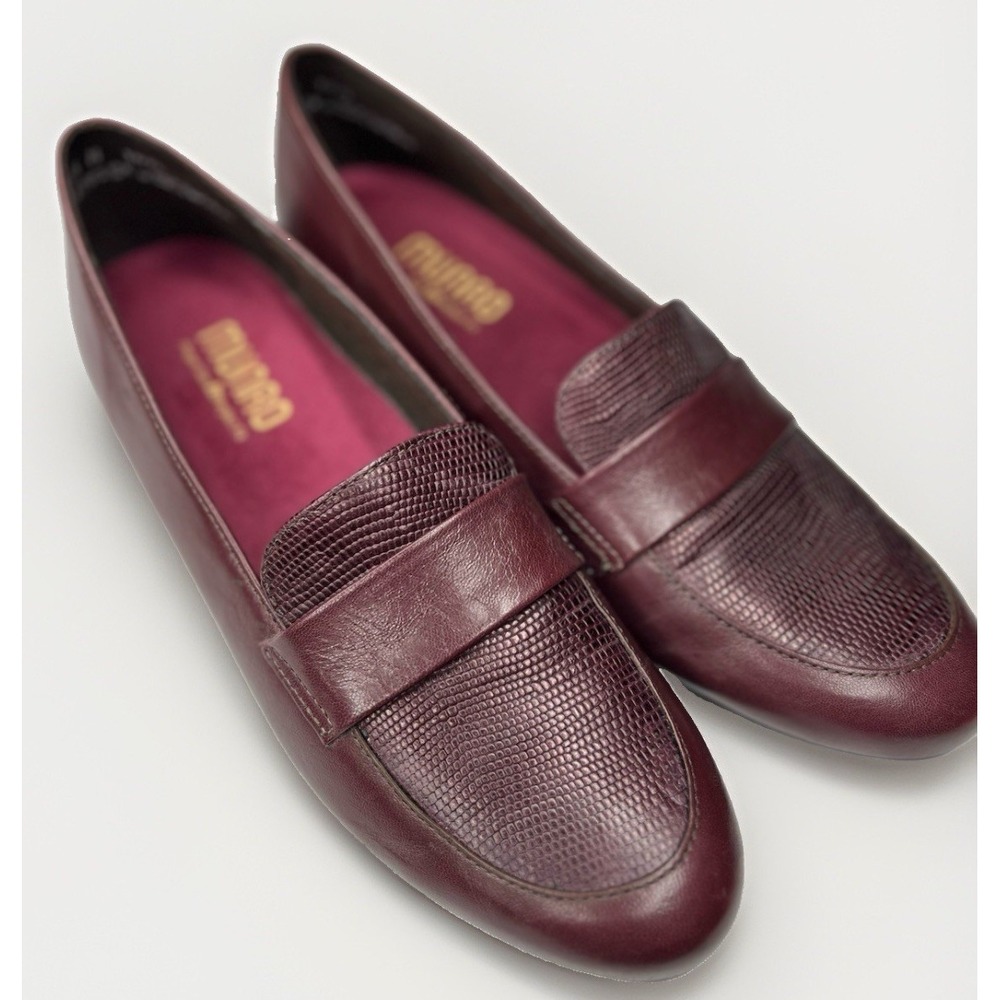 Munro Maren Loafers Womens 8.5 M Burgundy Leather Comfort Dress Shoes USA